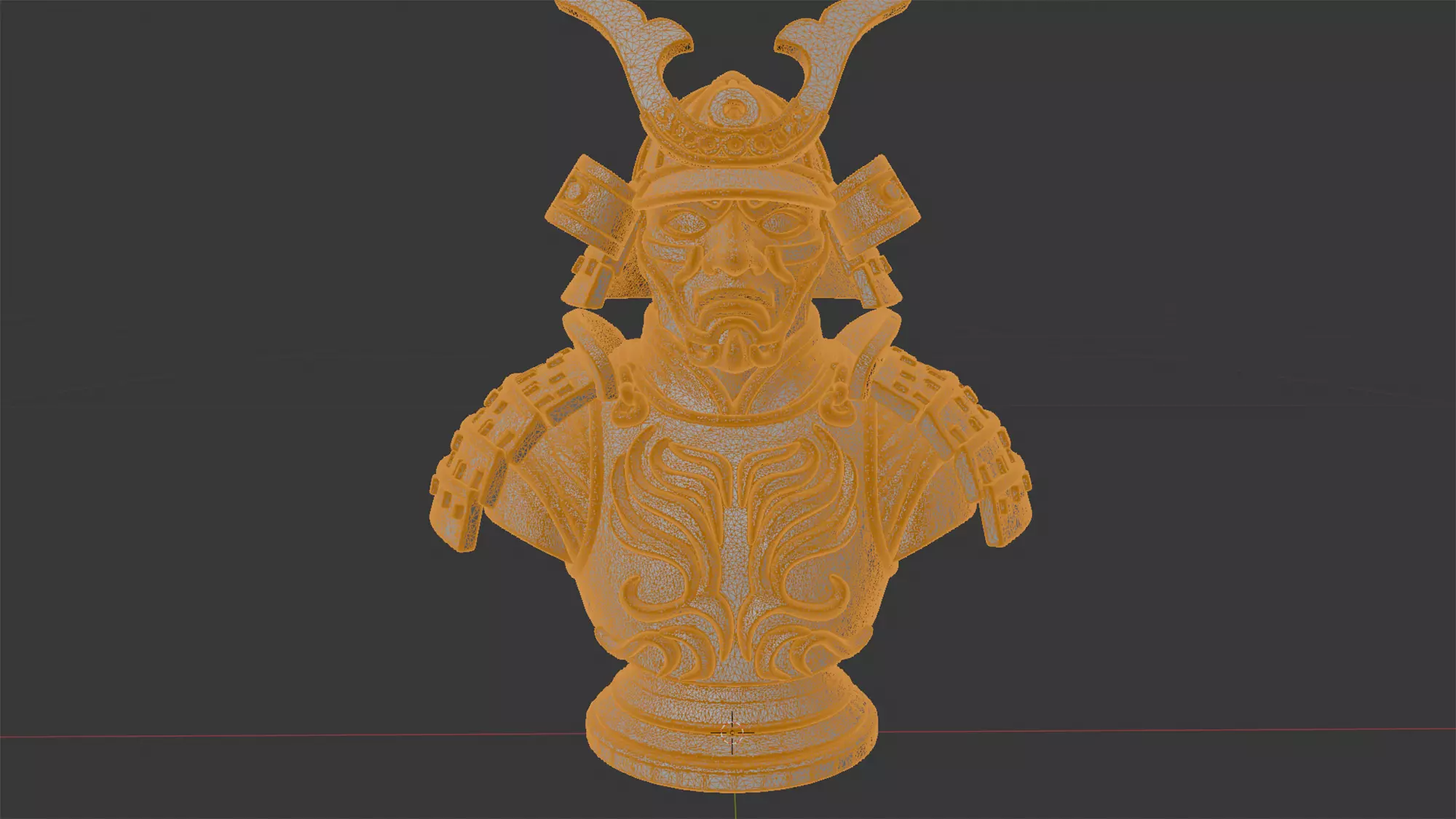 Warrior Samurai Bust 3D Print Model 3D print model_7