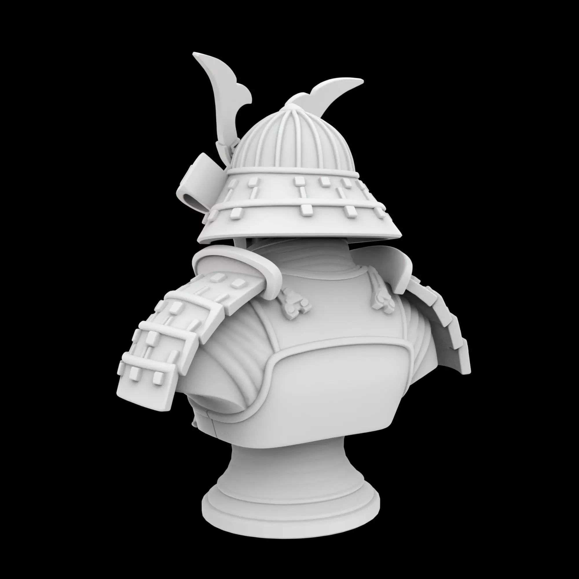 Warrior Samurai Bust 3D Print Model 3D print model_3