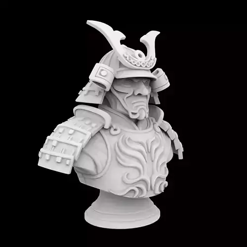 Warrior Samurai Bust 3D Print Model