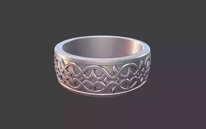 ornamental ring silver engraved detailed mens ring v7