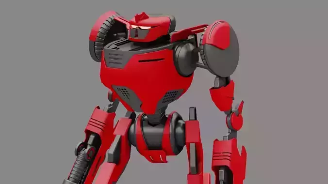 Combat Android rigged animated characer