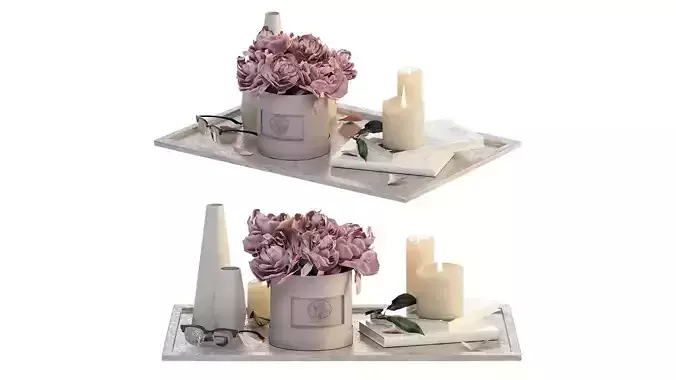 Bouquet of peonies in a hat box