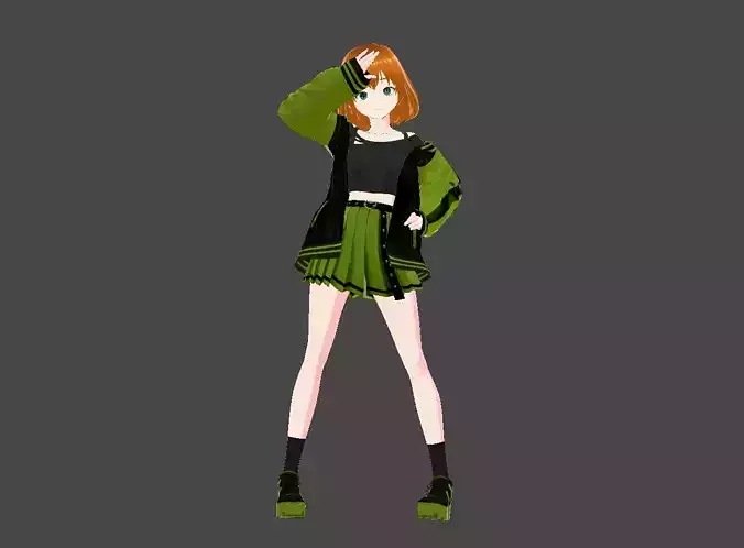 Vroid 3D cute anime character Model