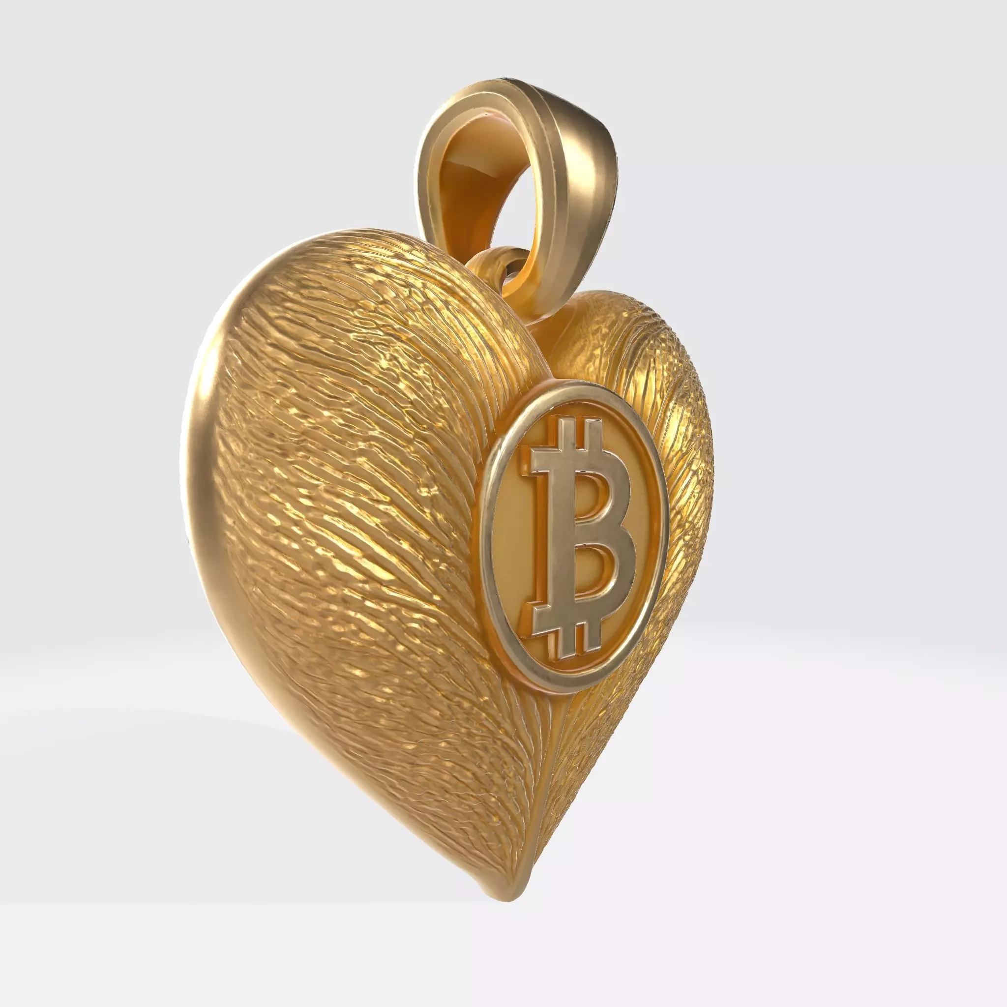 BTC Bitcoin Crypto Pendant Keychain 10 3D print model_2