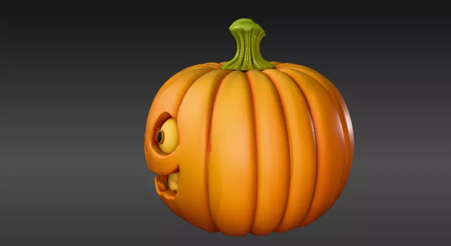 Cartoon Jack-O-Lantern 3D Model Cute Pumpkin Face Pumpkin 3D print model_8
