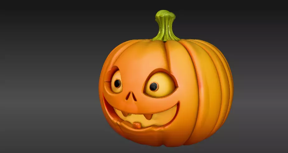 Cartoon Jack-O-Lantern 3D Model Cute Pumpkin Face Pumpkin 3D print model_4
