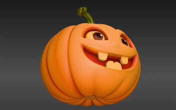 Cartoon Jack-O-Lantern 3D Model Halloween Two Model Pack 3D model_4