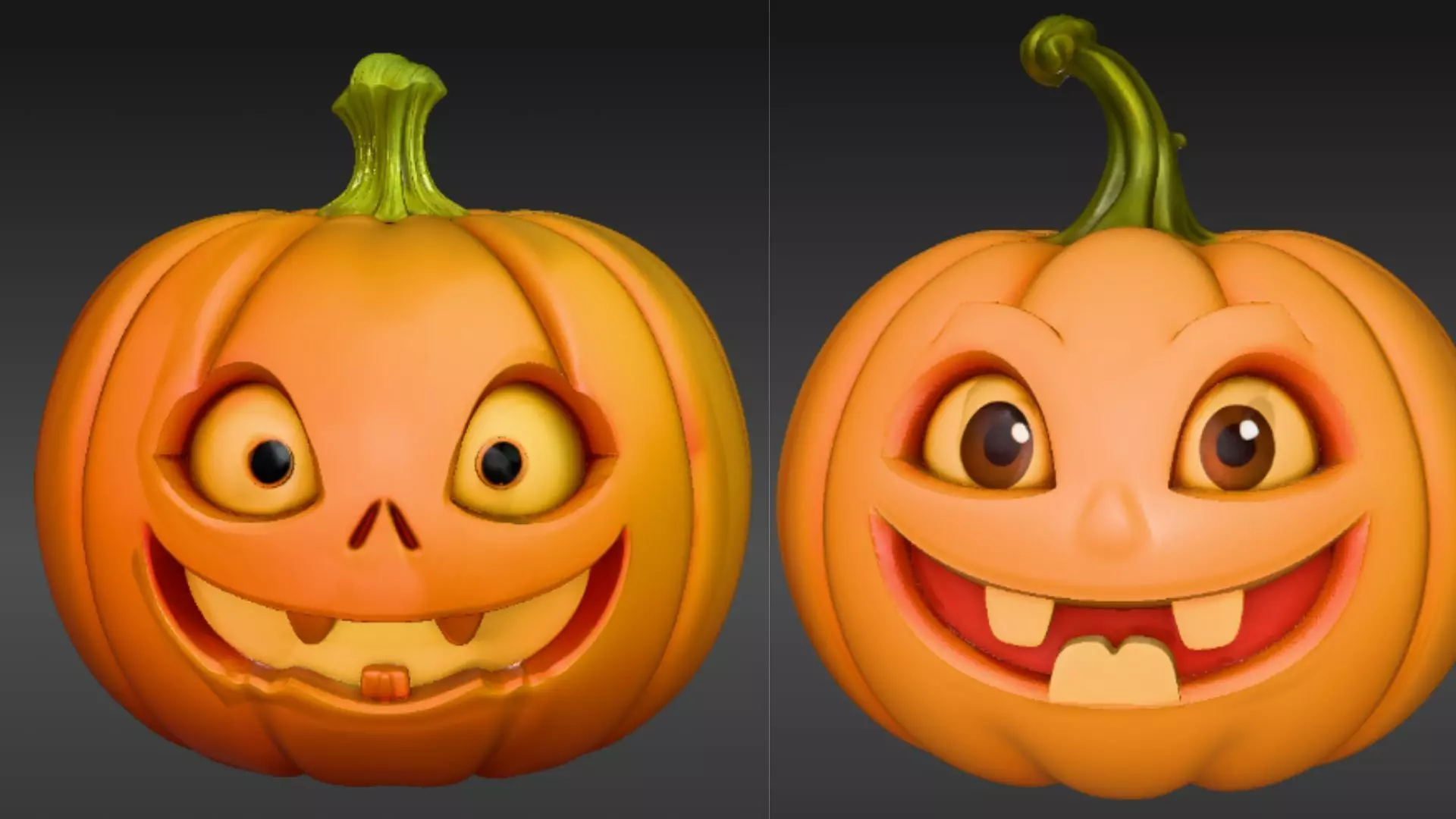 Cartoon Jack-O-Lantern 3D Model Halloween Two Model Pack 3D model_11