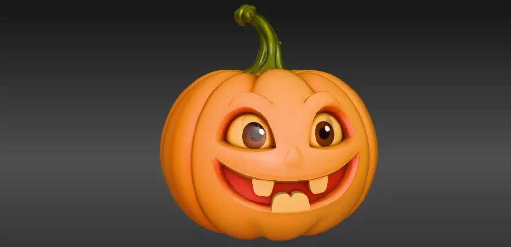 Cartoon Jack-O-Lantern 3D Model Halloween Two Model Pack 3D model_12