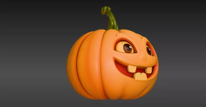 Cartoon Jack-O-Lantern 3D Model Halloween Two Model Pack 3D model_6