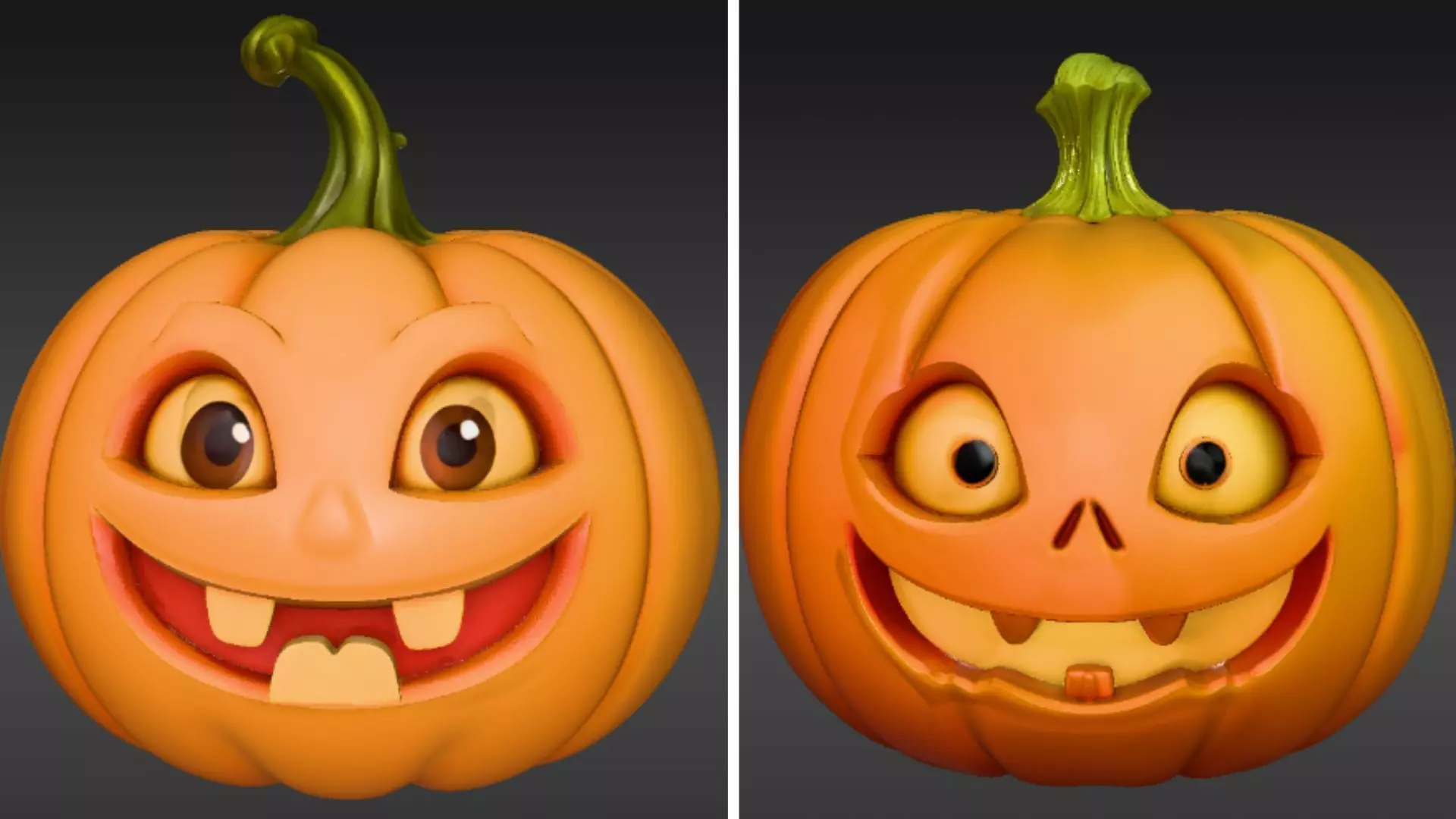 Cartoon Jack-O-Lantern 3D Model Halloween Two Model Pack 3D model_0