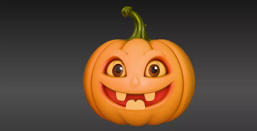 Cartoon Jack-O-Lantern 3D Model Halloween Two Model Pack 3D model_8