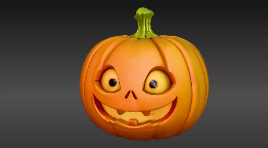 Cartoon Jack-O-Lantern 3D Model Halloween Two Model Pack 3D model_23