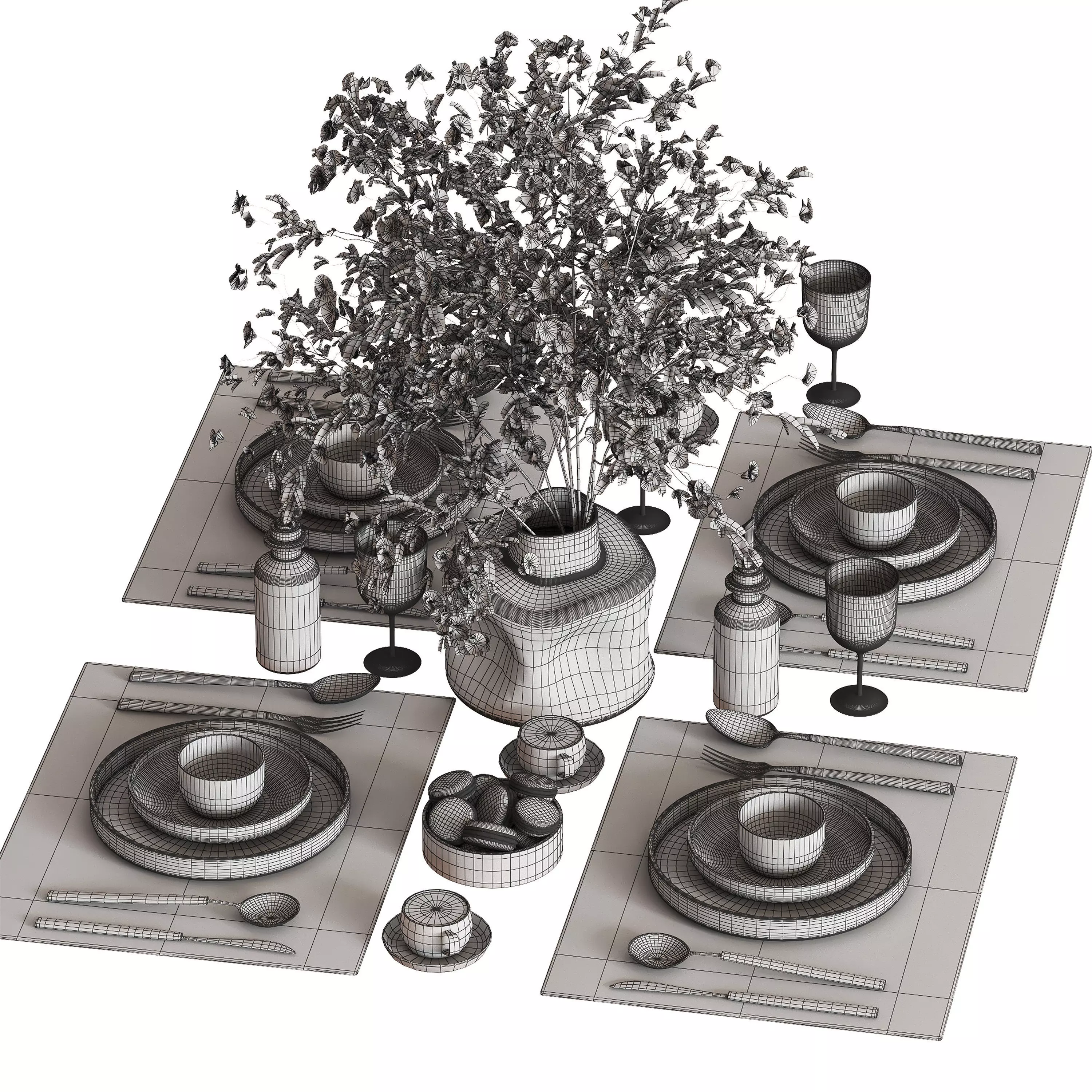 tableware set 058 3D model_4