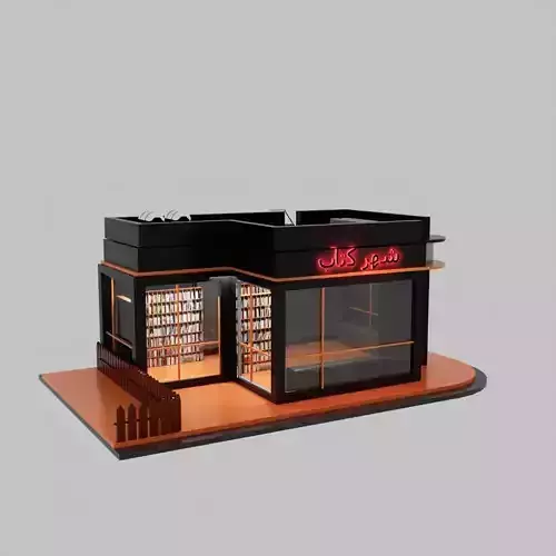 Modern Bookstore 3D Model  Low Poly Stylized Book Shop 3D model