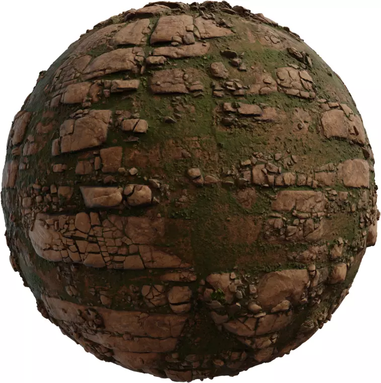 Rocky Plateau With Grass Strips Texture_0