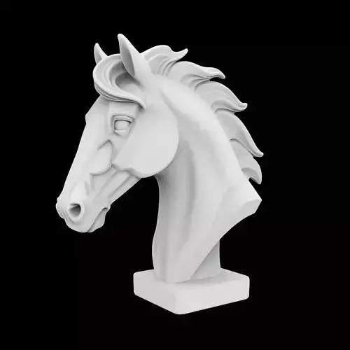 Horse Head Bust Sculpture 3D Print Model