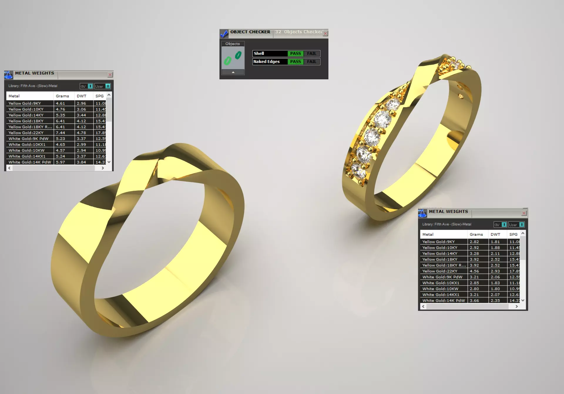 Wedding Rings Set STL 3DM 3D jewelry model cr0022 3D print model