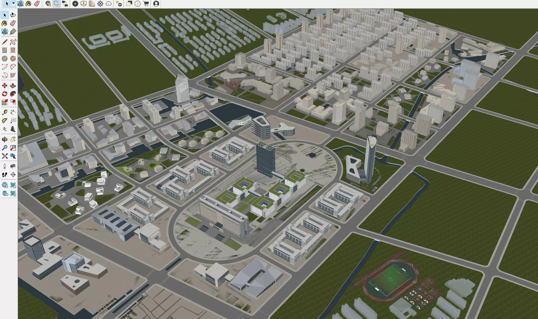 Mixed-Use Institutional District 3D model_12