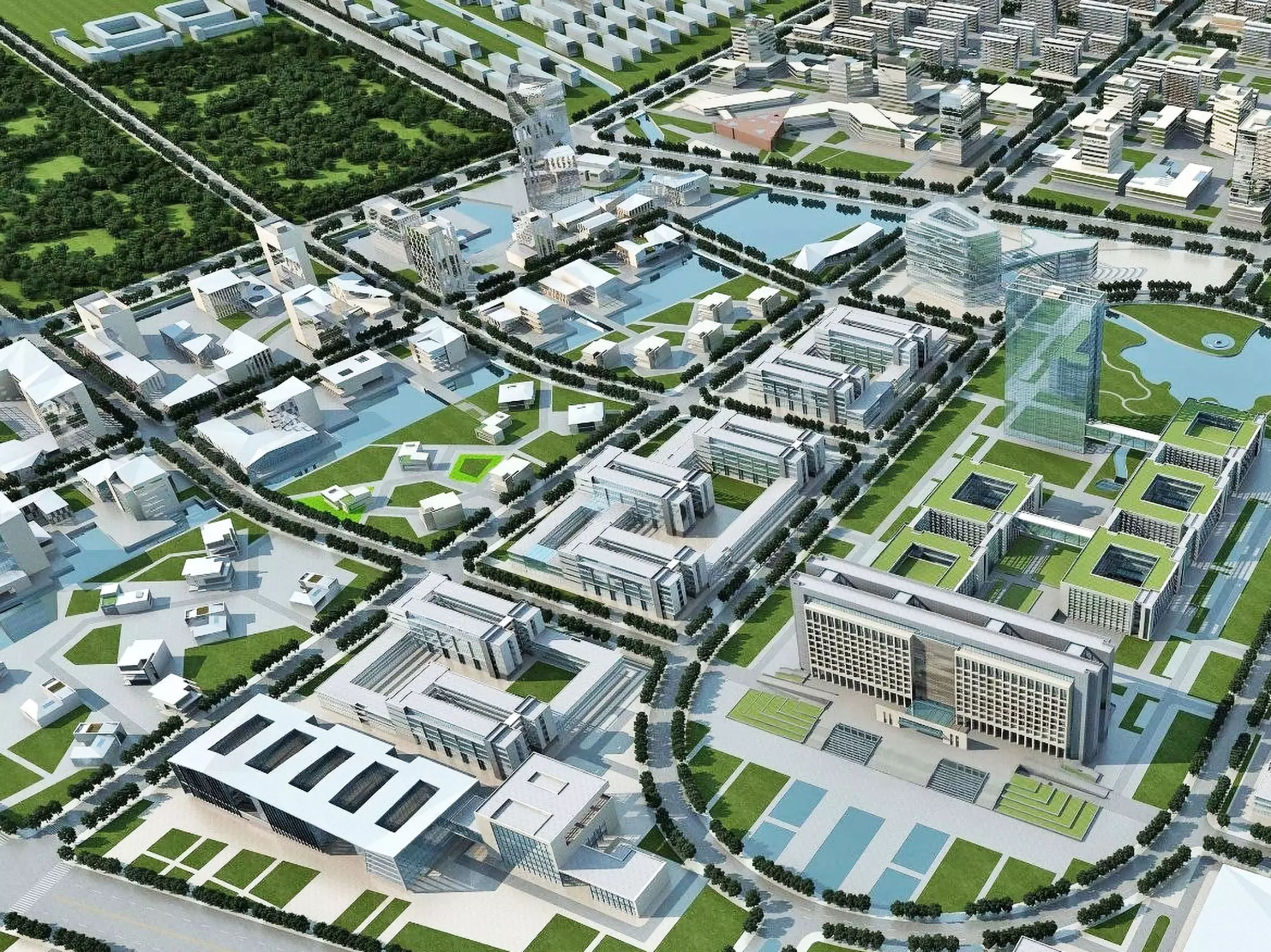 Mixed-Use Institutional District 3D model_1