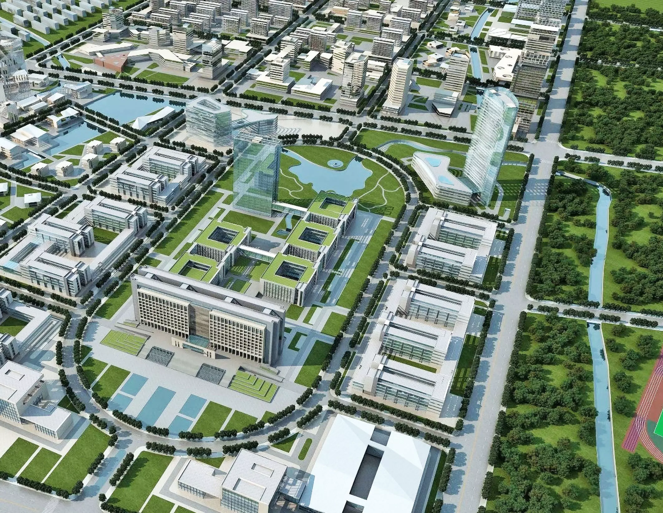Mixed-Use Institutional District 3D model_2