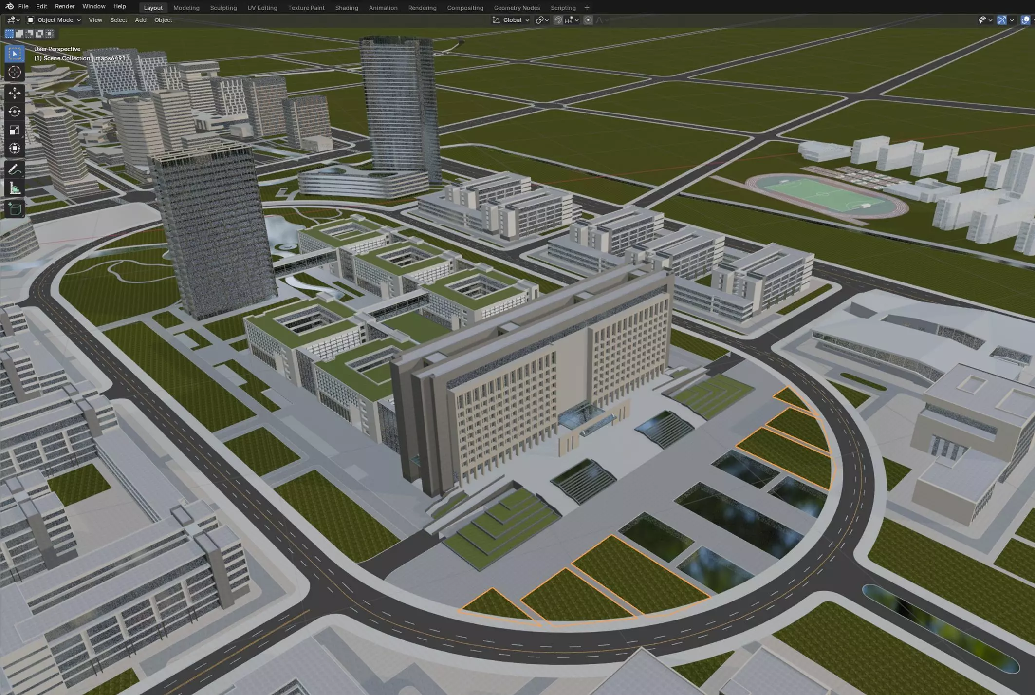 Mixed-Use Institutional District 3D model_8