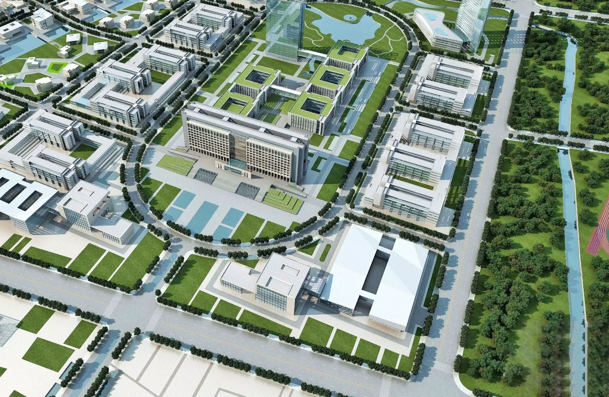 Mixed-Use Institutional District 3D model_4