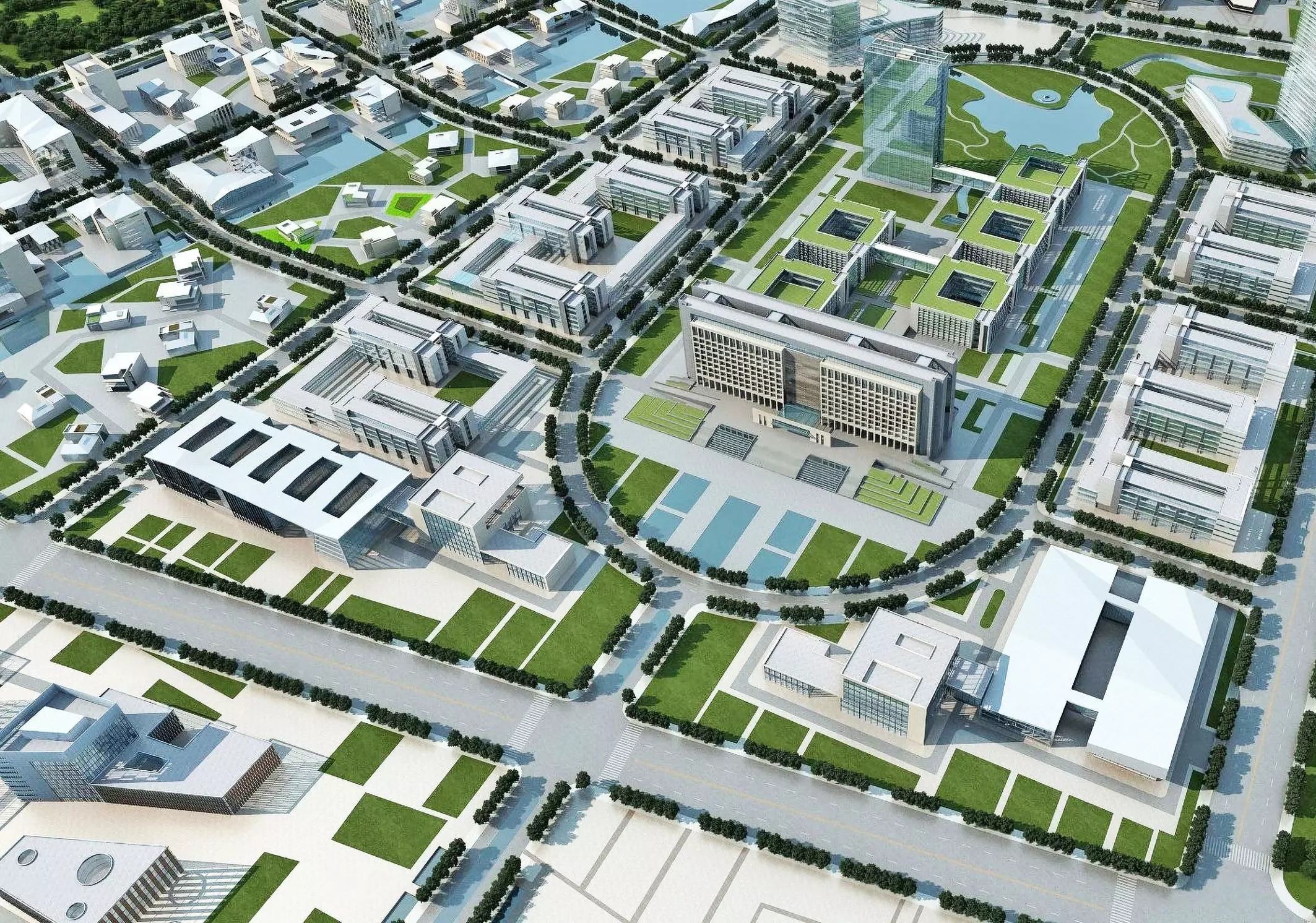 Mixed-Use Institutional District 3D model_3