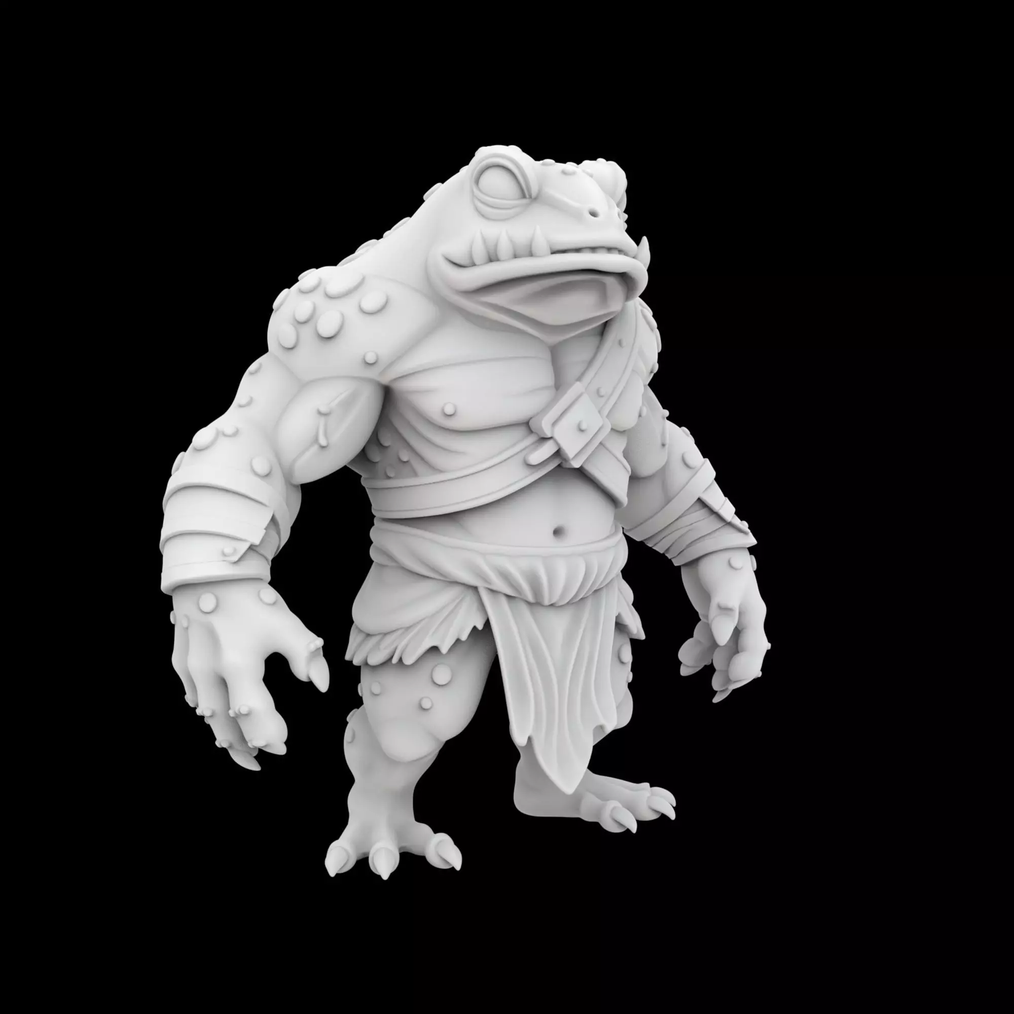 Muscular Toad Warrior Creature 3D Print Model 3D print model