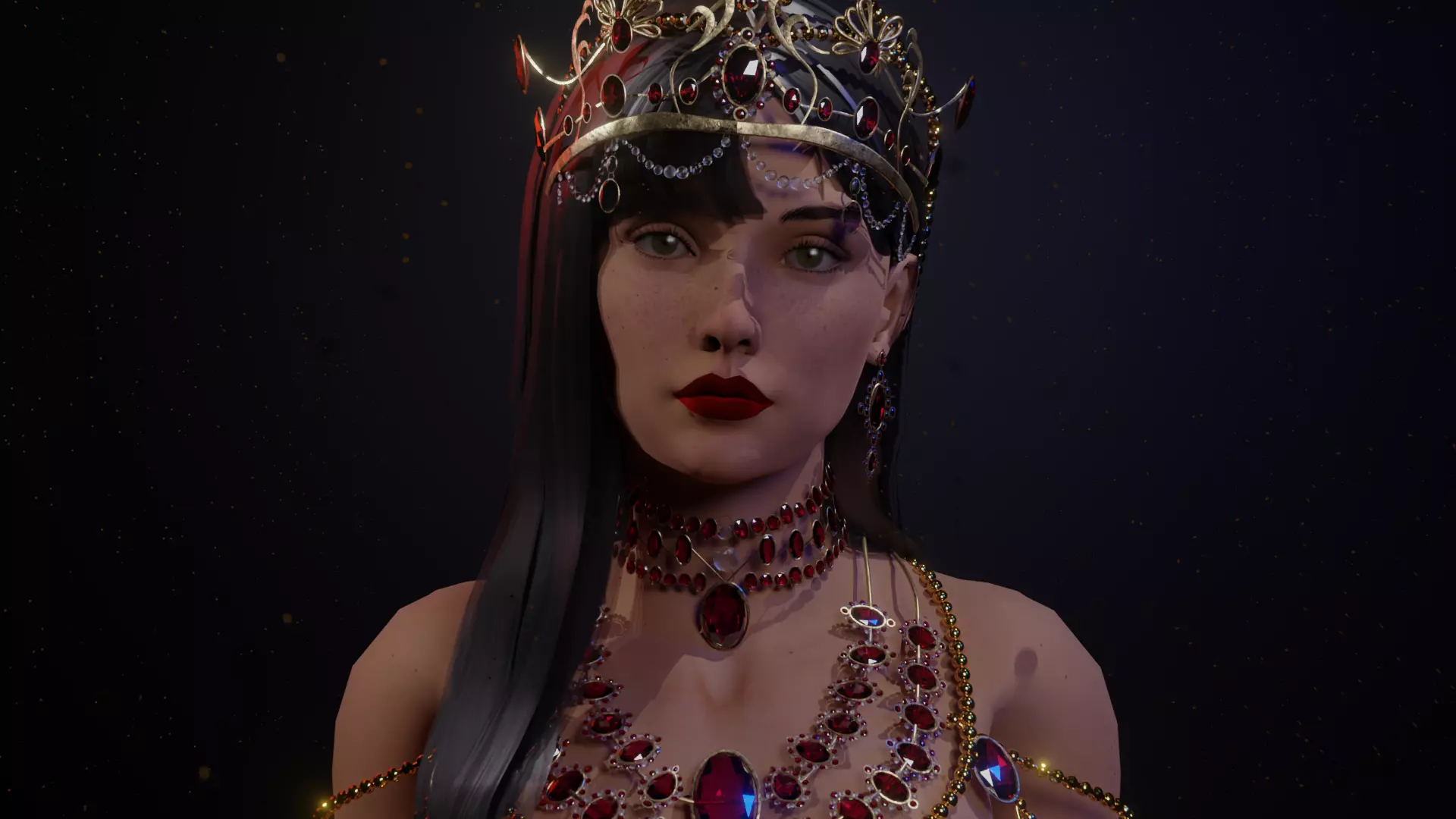 Indian Queen Low-poly 3D model