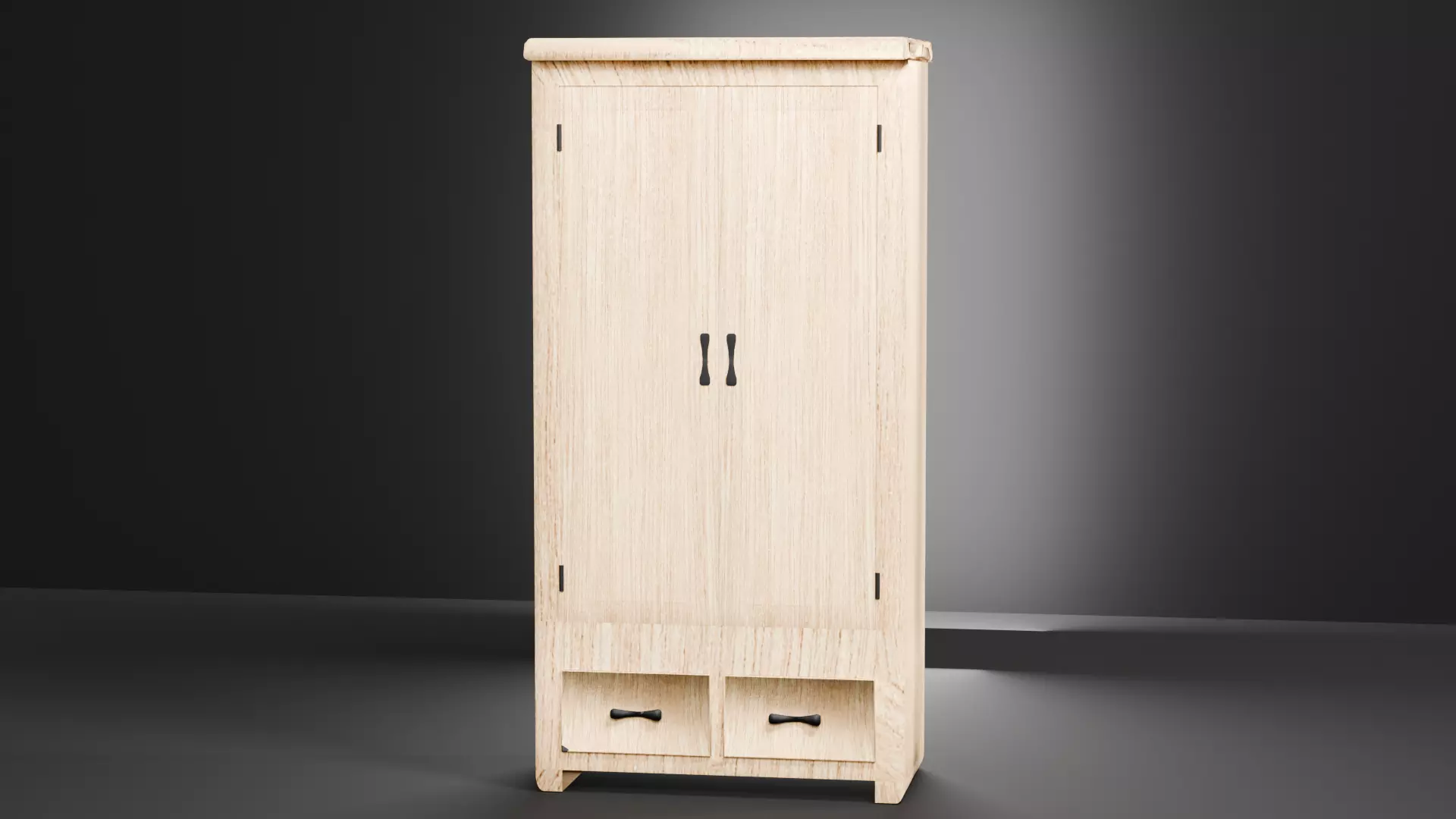 Stylized Wooden Wardrobe 3D model