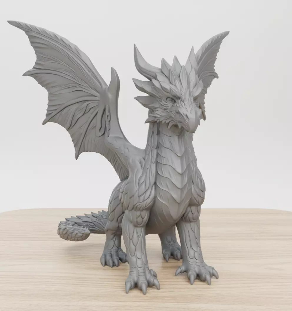 Spirit Dragon Mystical 3D Print Model 3D print model