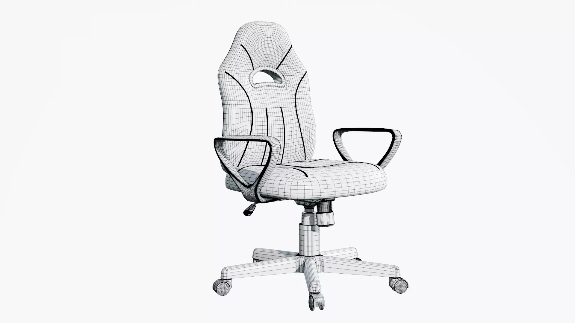 Gaming Chair Low-poly 3D model_10