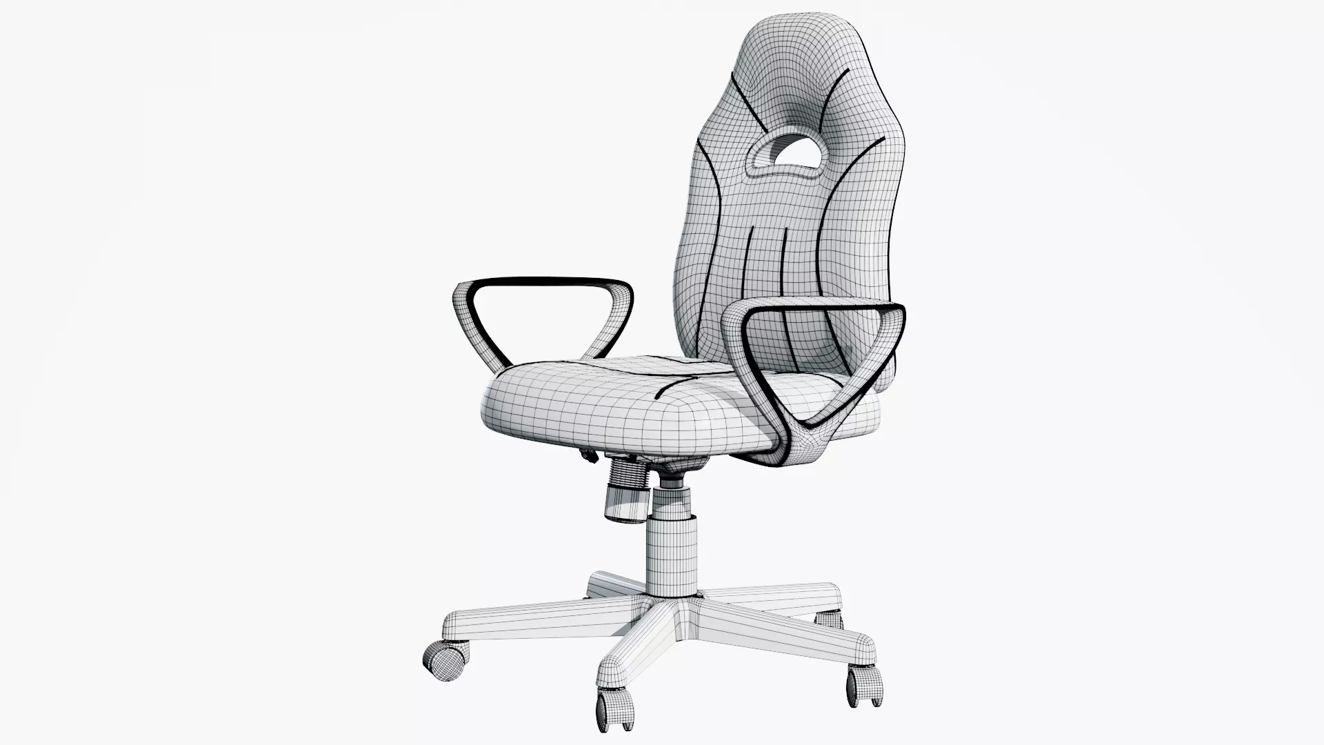 Gaming Chair Low-poly 3D model_11