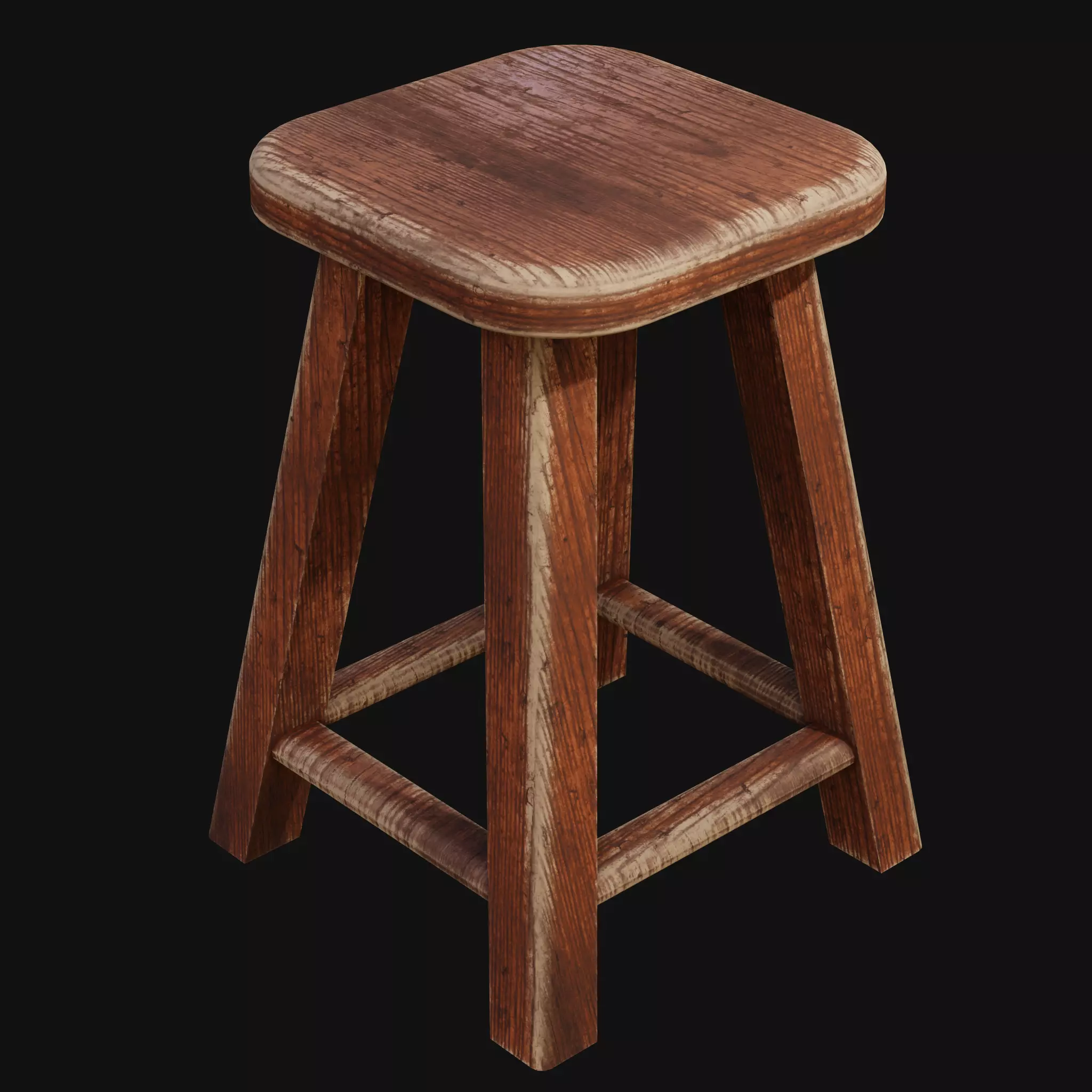 wooden chair Low-poly 3D model