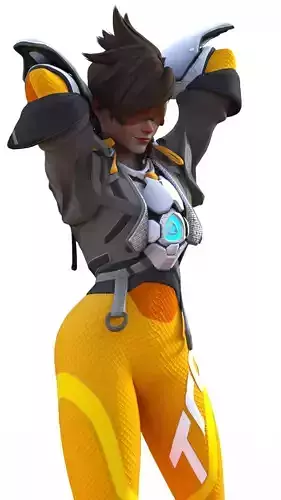 Tracer from Overwatch  Dynamic and Energetic Pose
