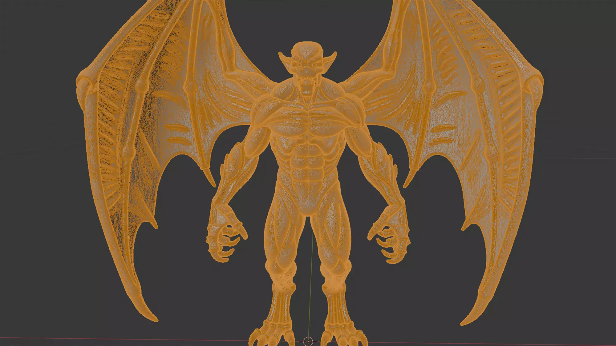 Winged Demon with Bat-Like Wings 3D Print Model 3D print model_7