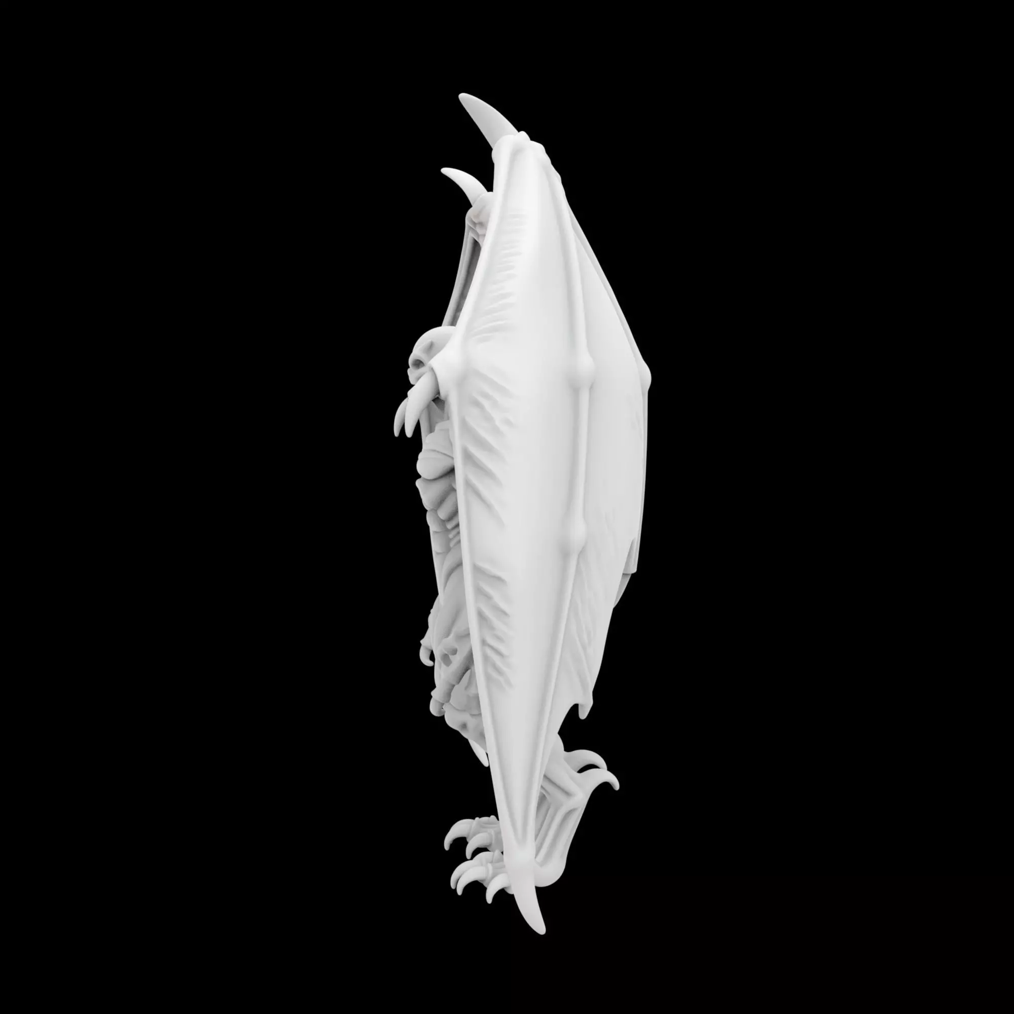 Winged Demon with Bat-Like Wings 3D Print Model 3D print model_2