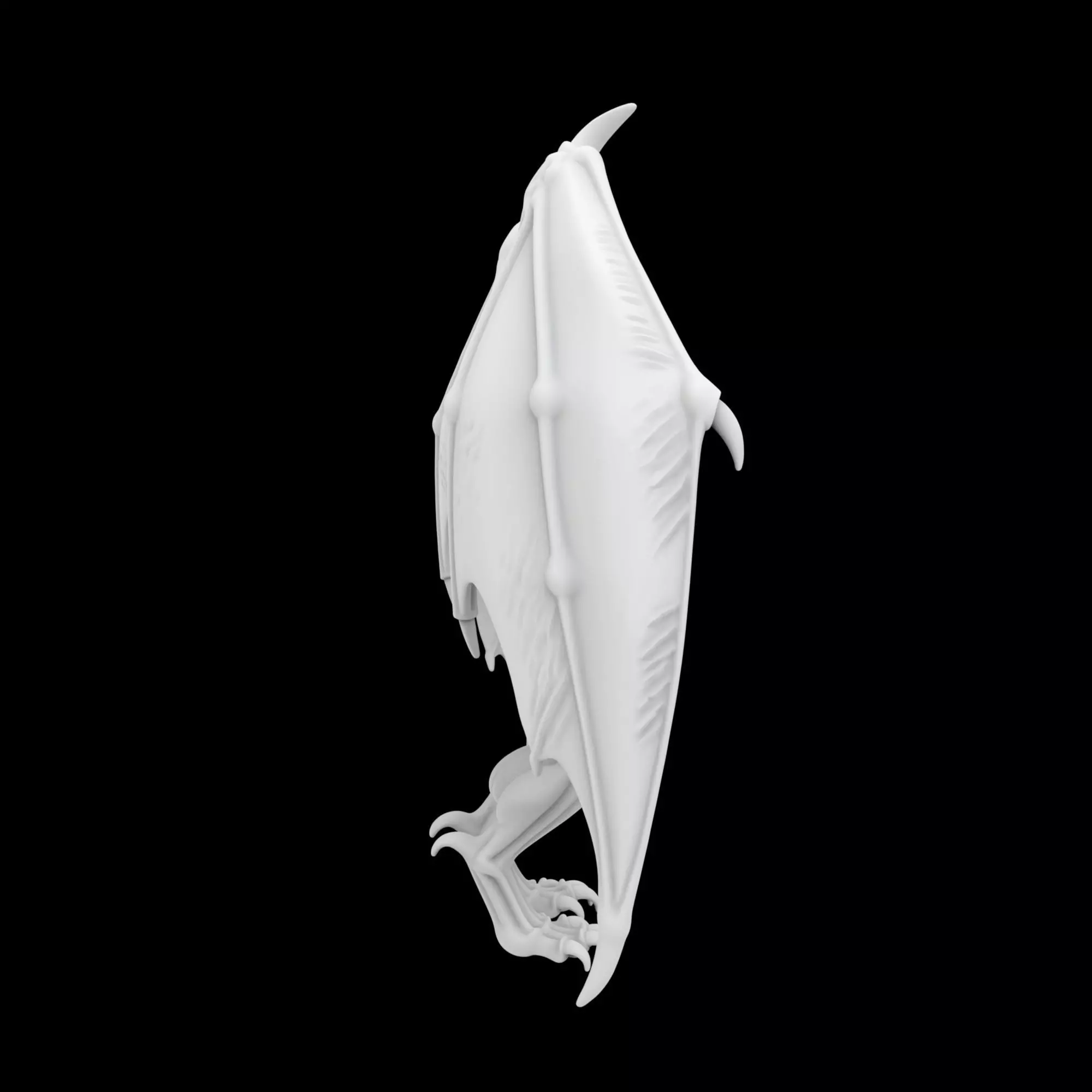 Winged Demon with Bat-Like Wings 3D Print Model 3D print model_5