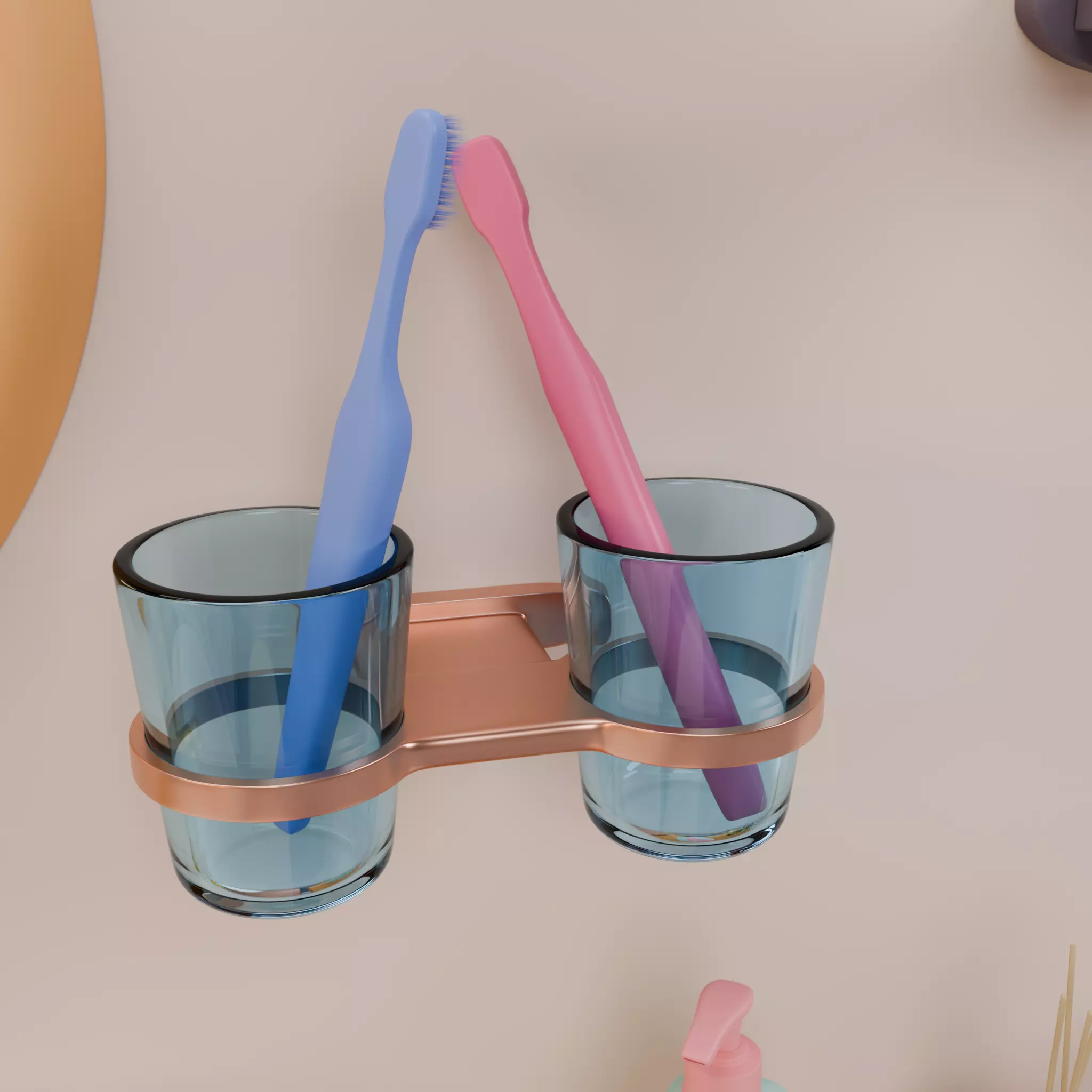 Isometric Bathroom Duo Low-poly 3D model_30