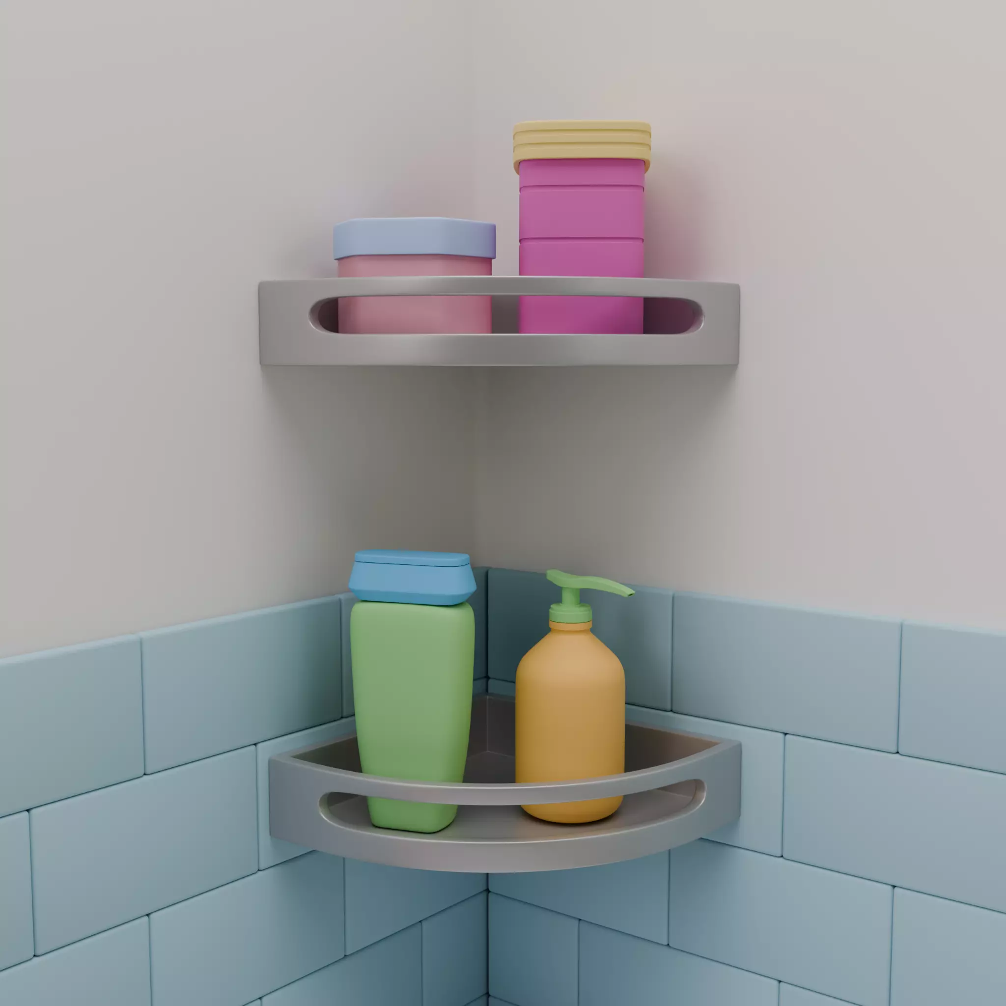 Isometric Bathroom Duo Low-poly 3D model_7