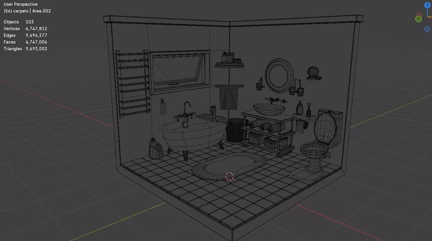 Isometric Bathroom Duo Low-poly 3D model_39