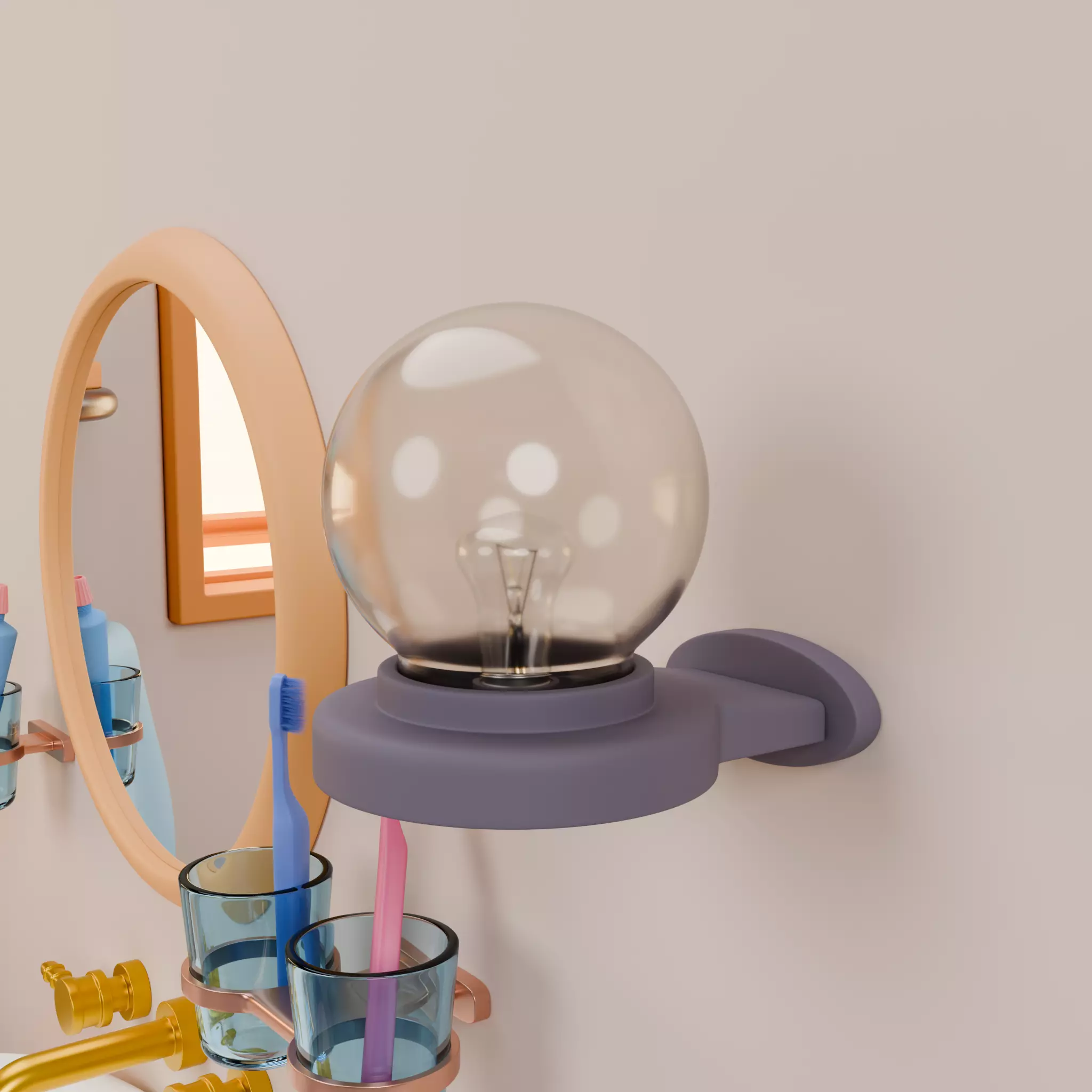 Isometric Bathroom Duo Low-poly 3D model_34