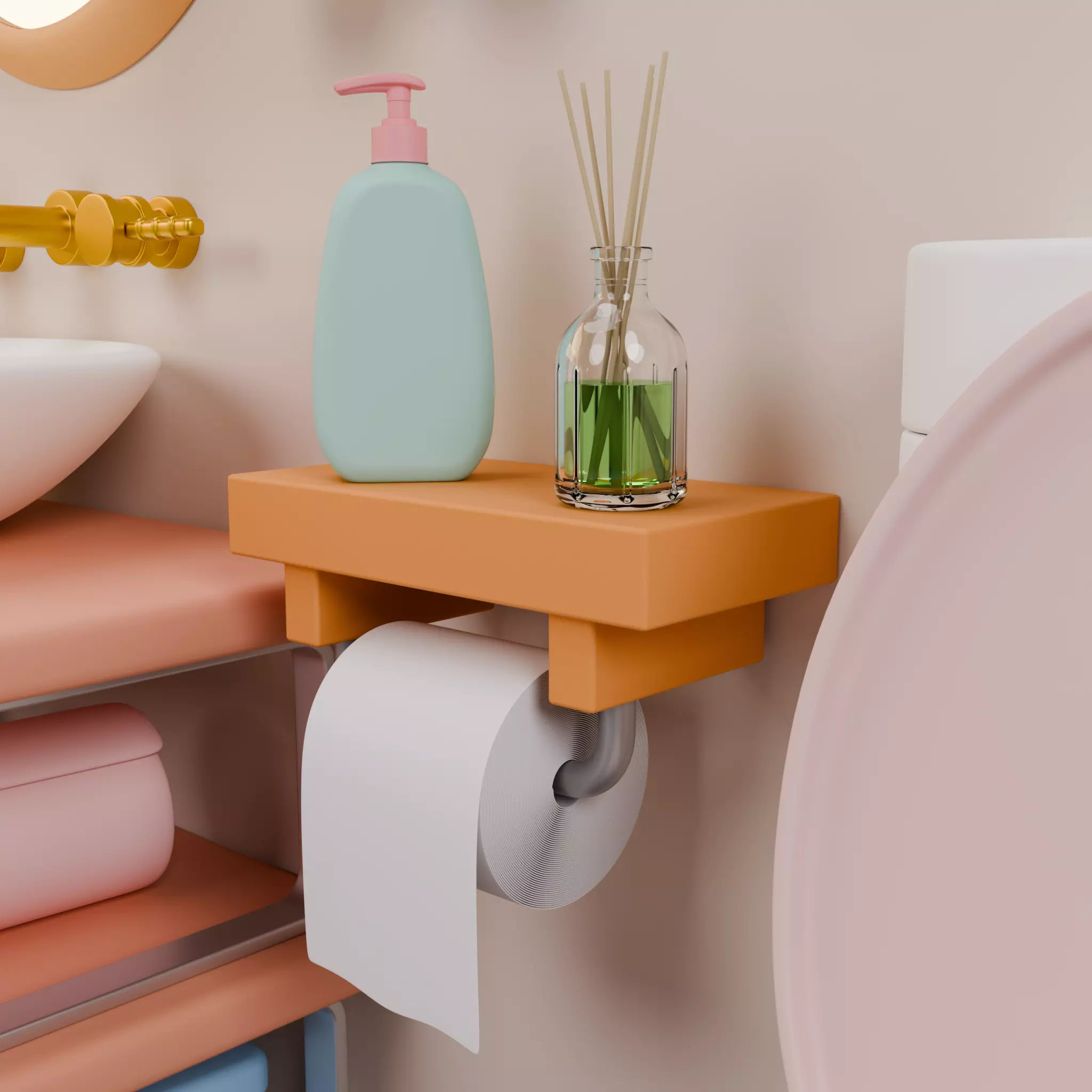 Isometric Bathroom Duo Low-poly 3D model_37