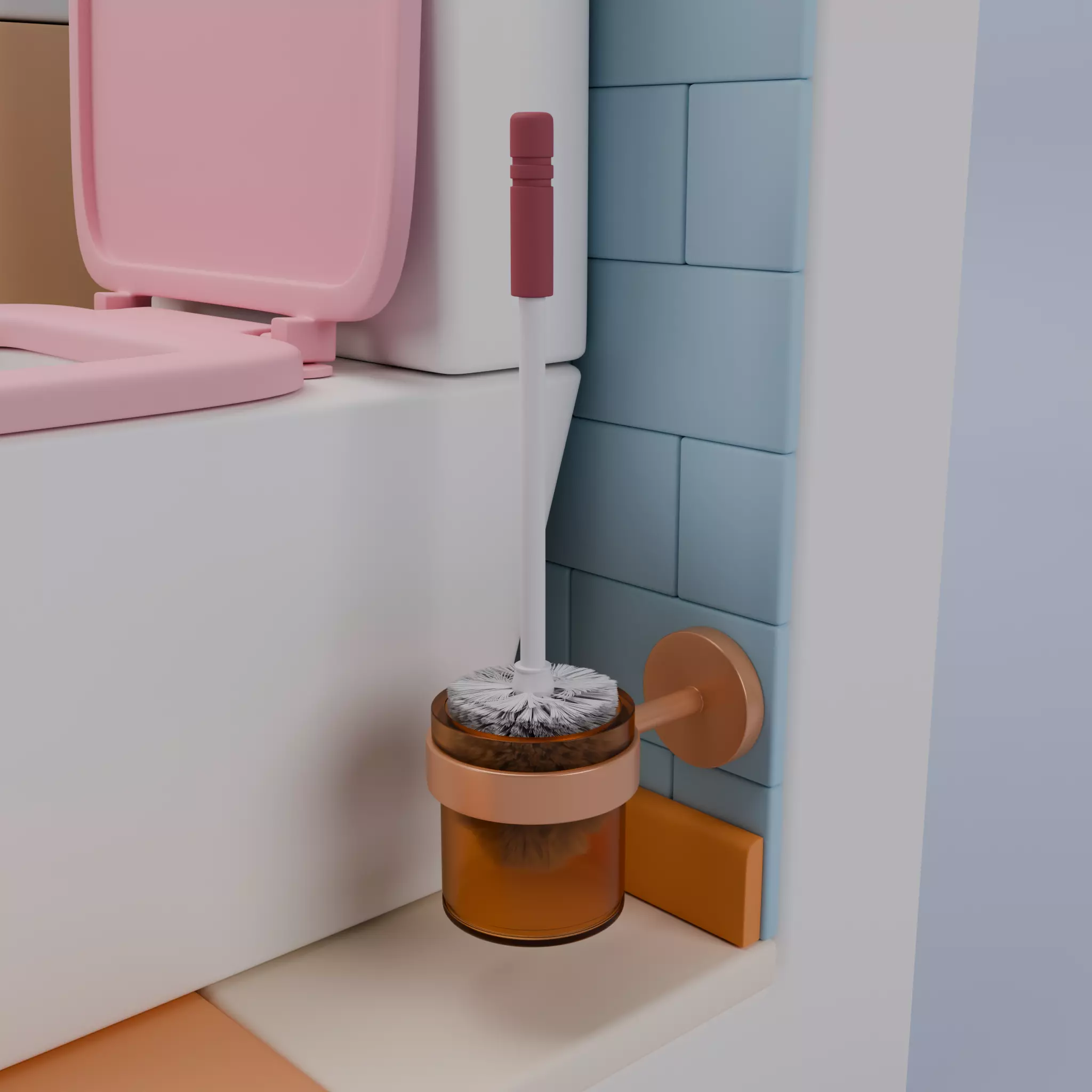 Isometric Bathroom Duo Low-poly 3D model_14