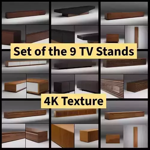 Set of 9 modern wood TV Stands