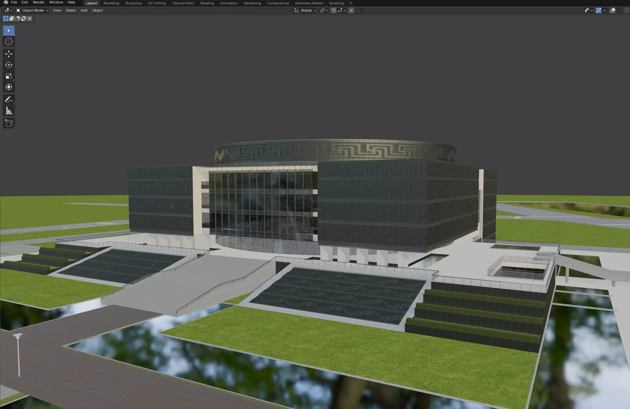 Cultural Center Exterior 3D model_5
