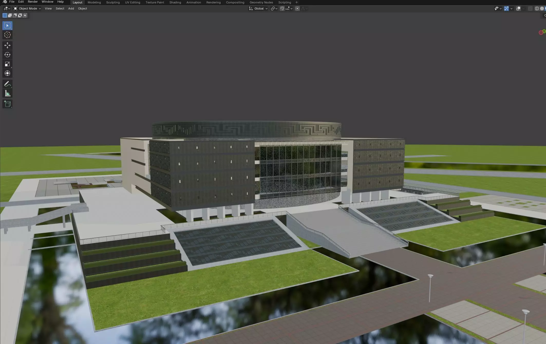 Cultural Center Exterior 3D model_4