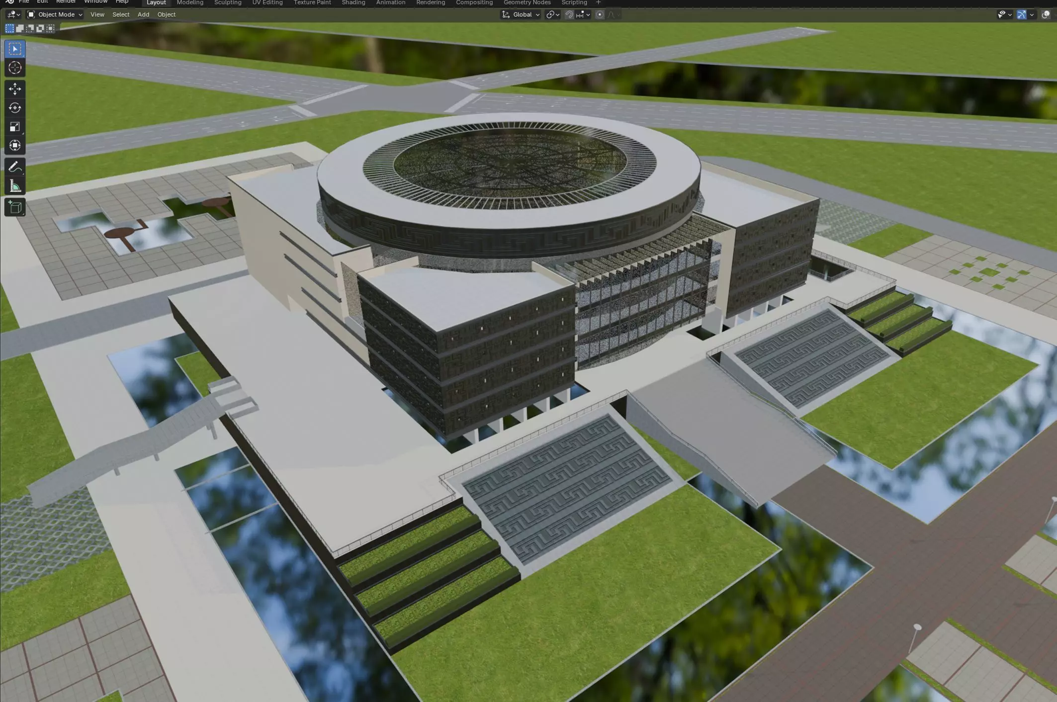 Cultural Center Exterior 3D model_7