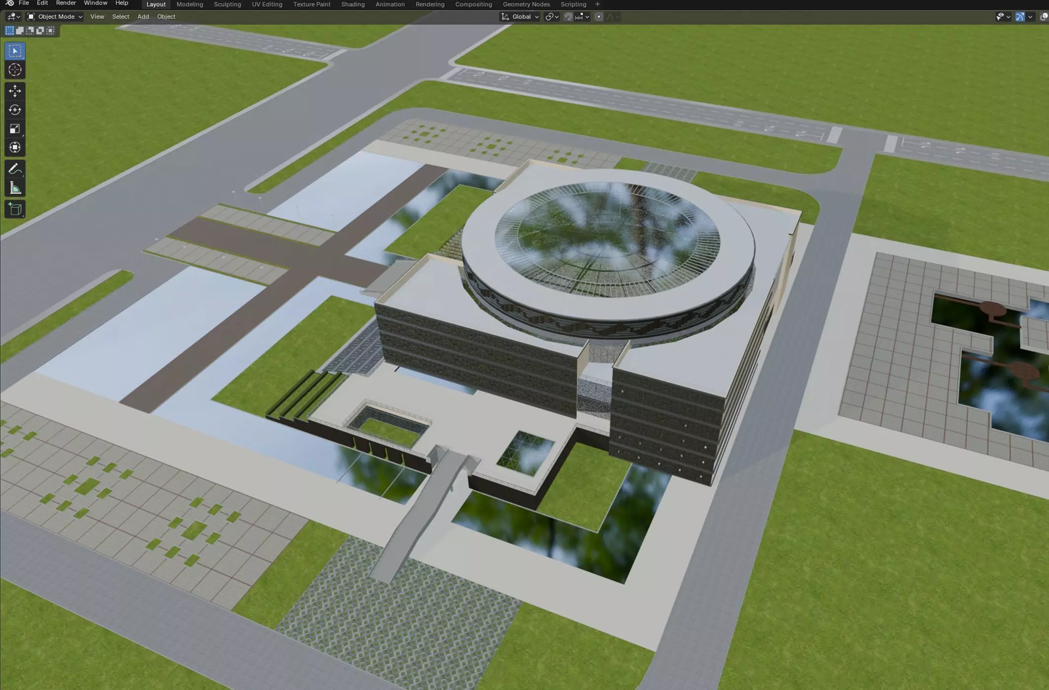 Cultural Center Exterior 3D model_6